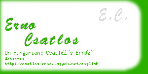 erno csatlos business card